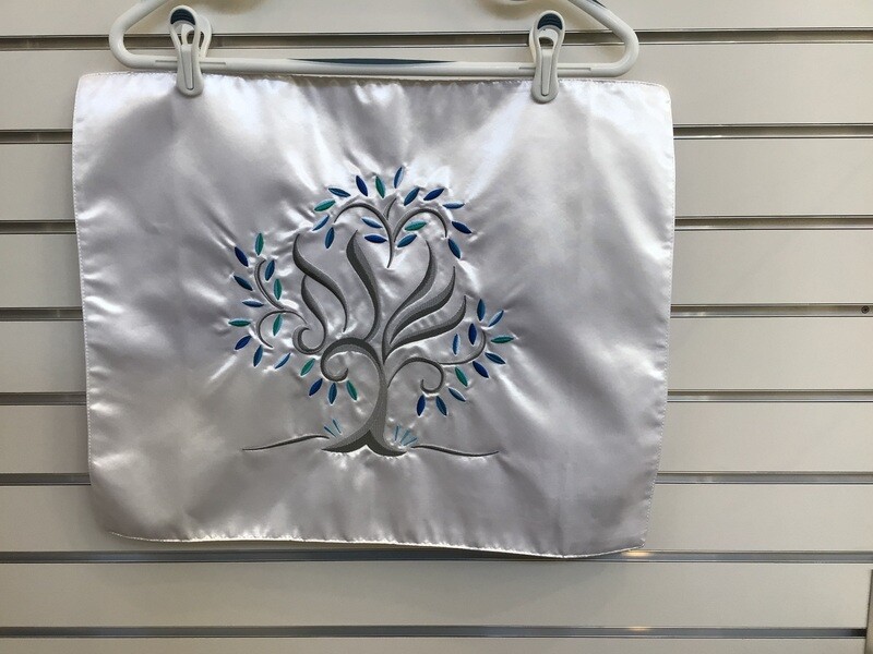 Blue Tree of Life Embroidered Challah Cover