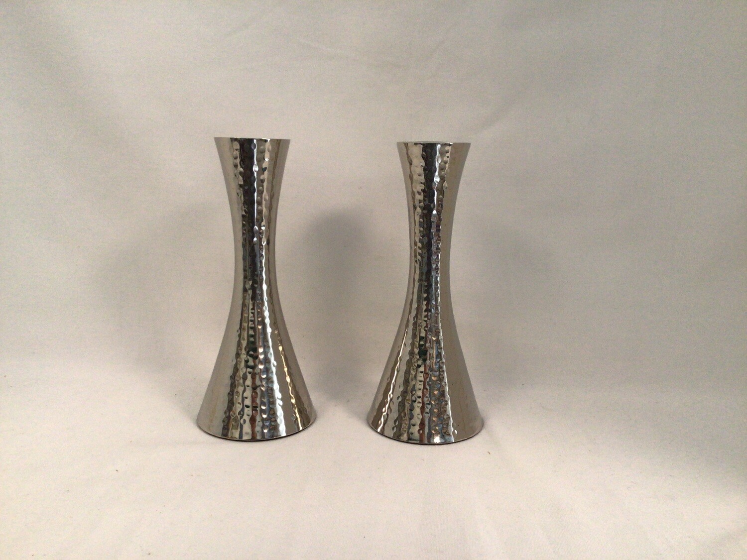 Modern Hammered Candlestick Set