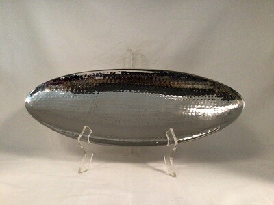 Oval Stainless Steel Hammered Tray