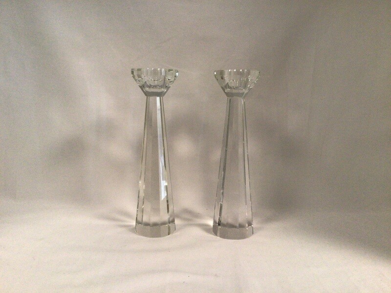 Park Avenue Faceted Crystal Candlesticks 