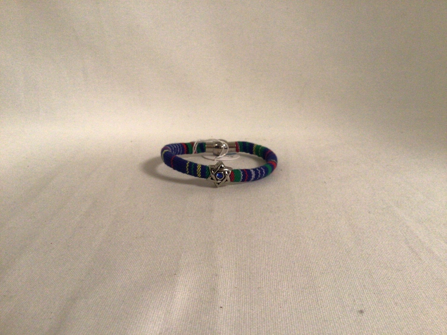 Cotton Bracelet with Swarovski Crystal Star, marine