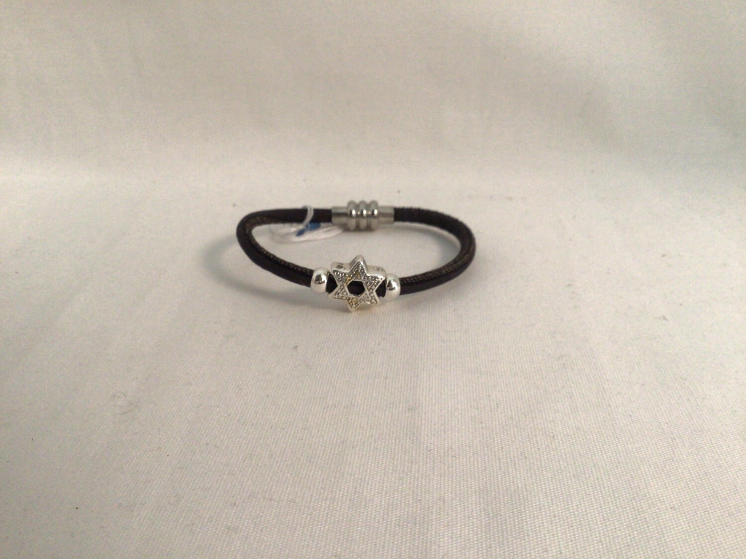 Black Round Cork Bracelet with Tribal Star