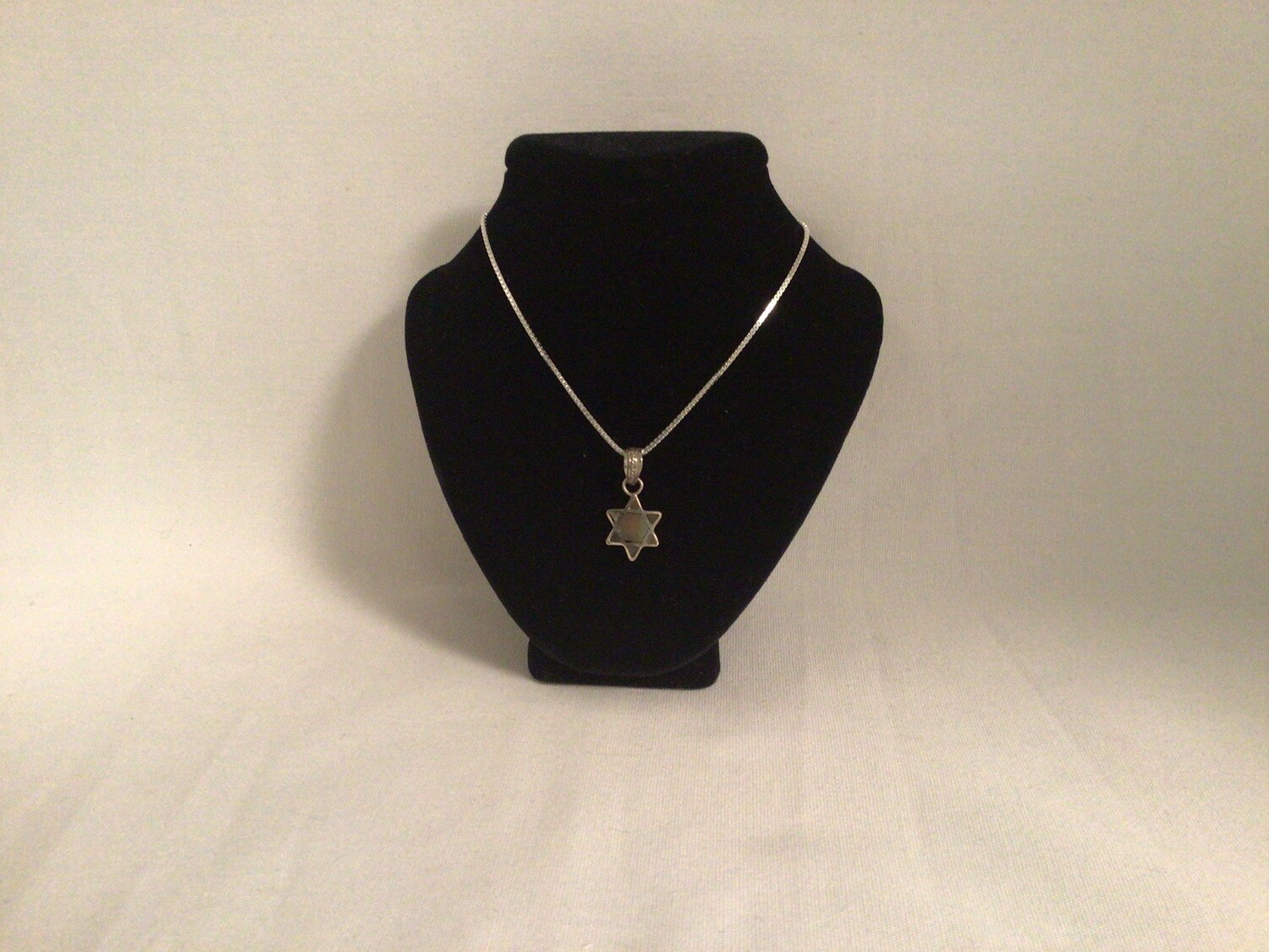 Sterling Silver Black Mussel Mini Star of David Necklace, Bali Chai Collection