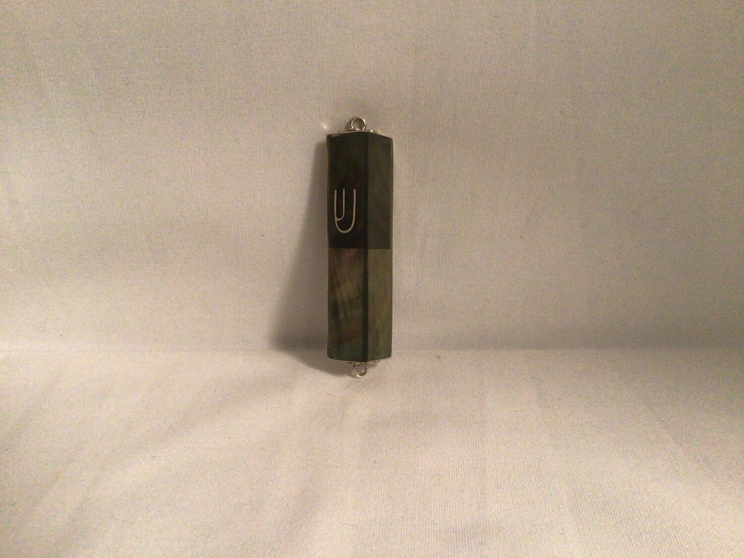 Bali Chai Sterling Silver and Black Mussel Shell Triangle Mezuzah