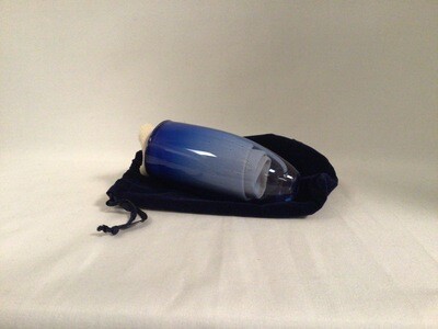 Blue Luster Glass in Velvet Bag