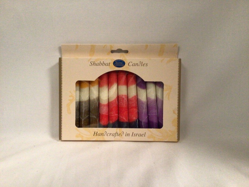 Safed Cream Mix Shabbat Candles - 12