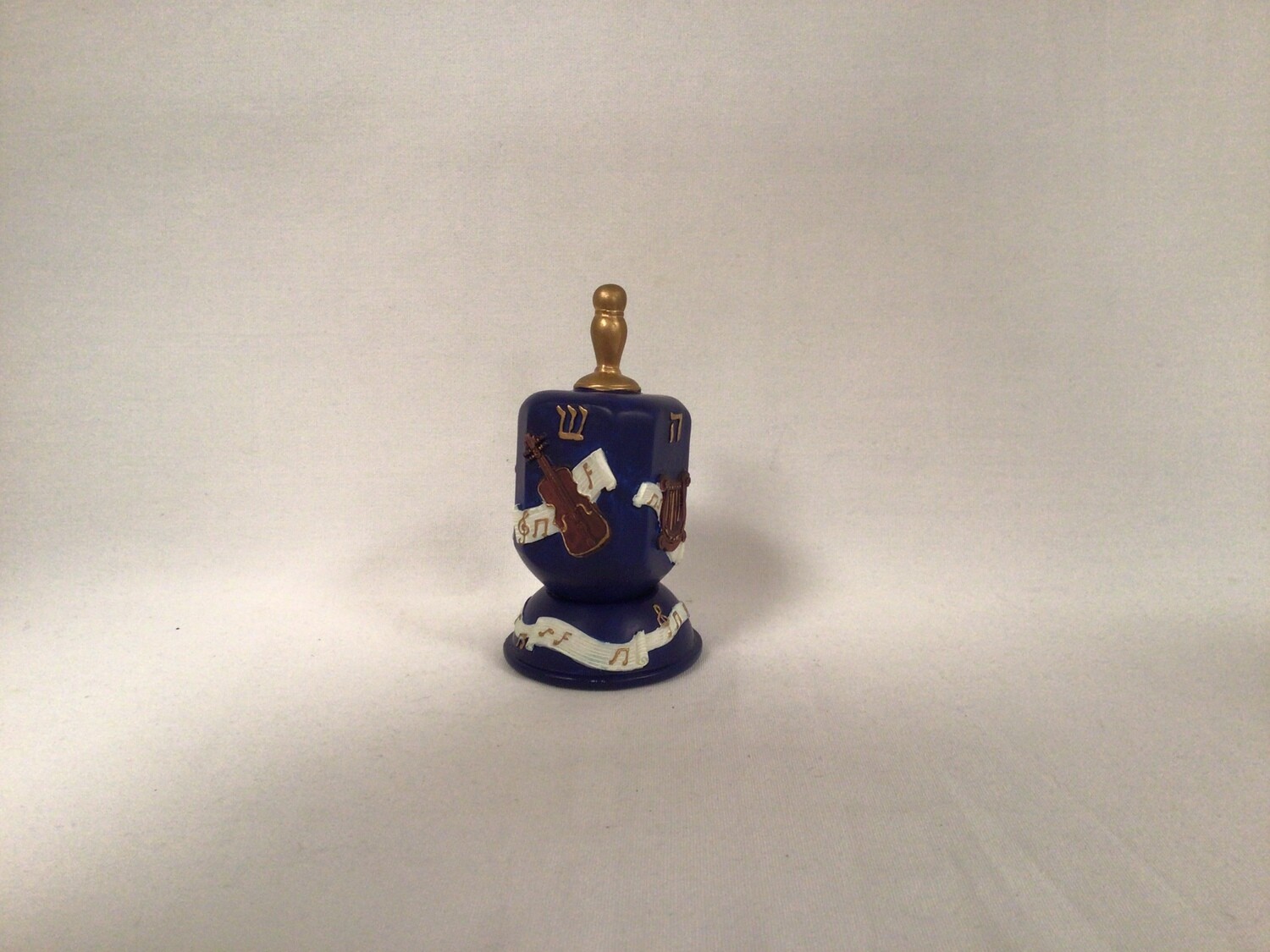 Polystone Dreidel with Musical Instruments and Stand
