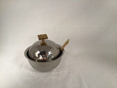 Stainless Steel Serving Dish w/Mosaic Handle
