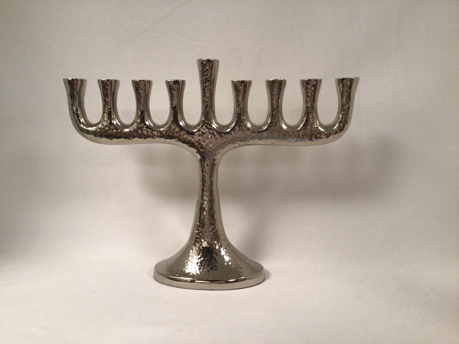 Hammered Menorah Oval Base