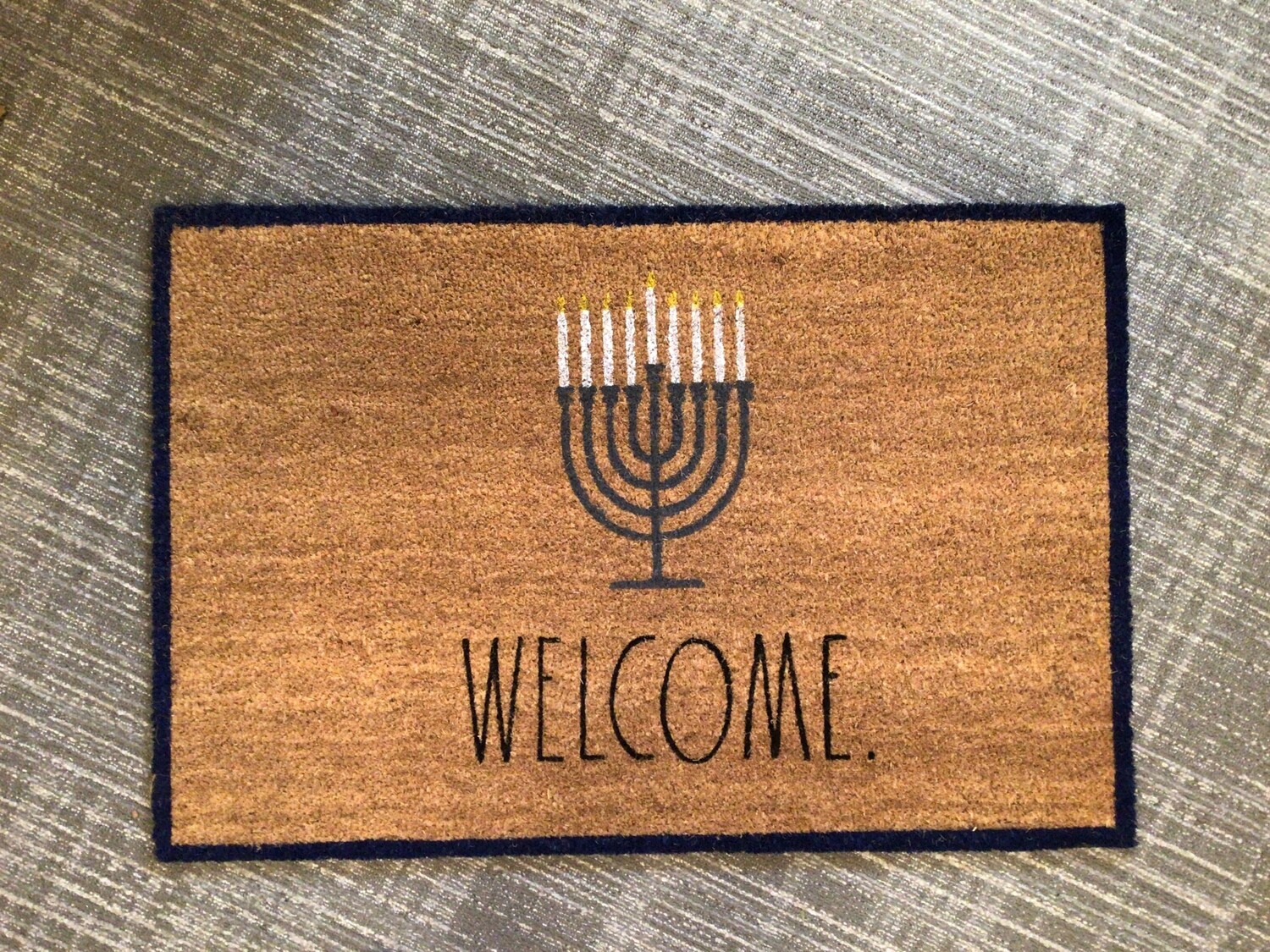Hanukkah Menorah Welcome Door Mat