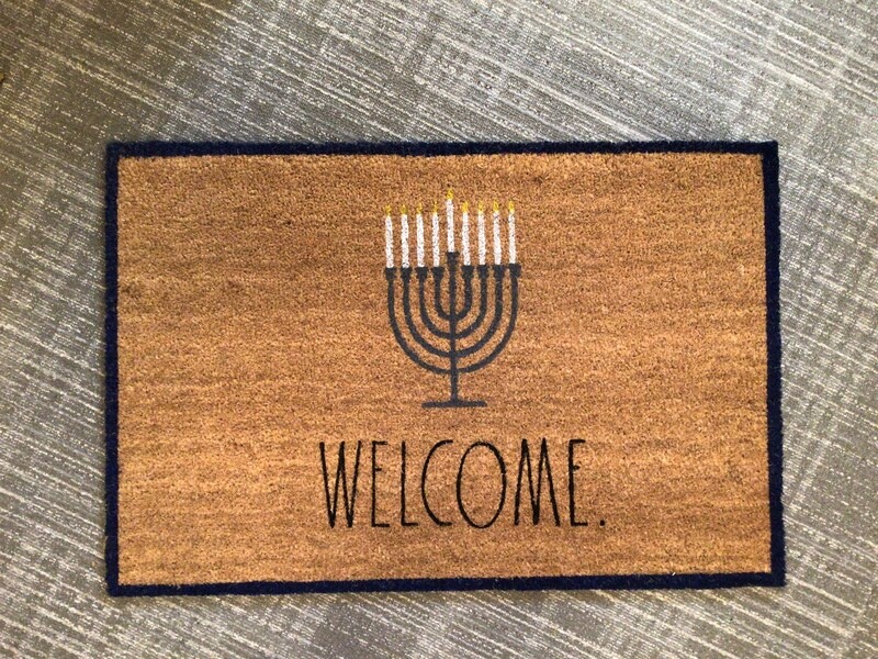Hanukkah Menorah Welcome Door Mat