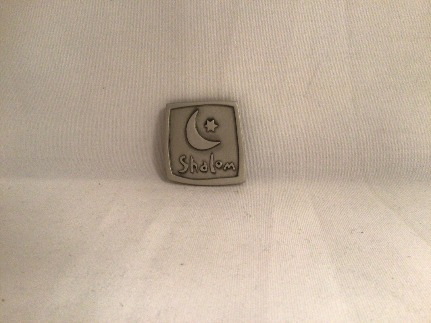 Pewter Shalom Magnet with Moon