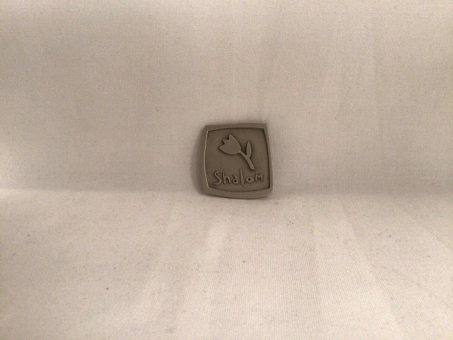 Pewter Shalom Magnet with Tulip