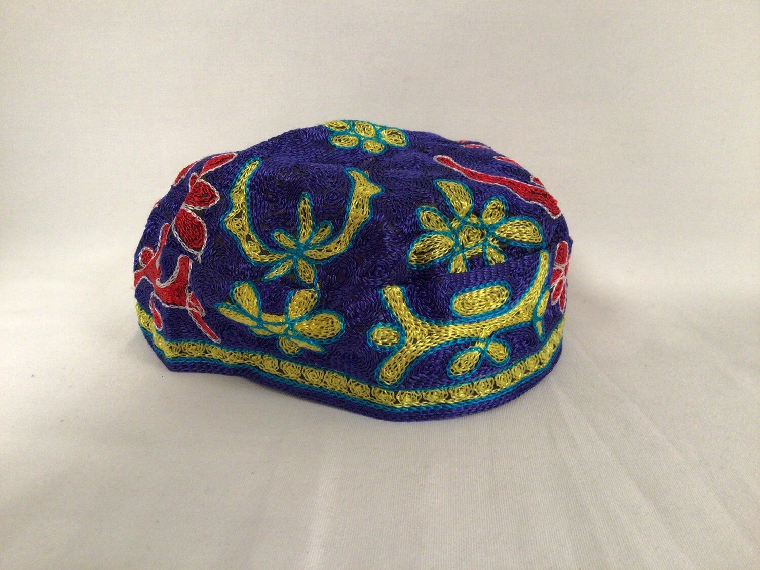 Buchari Red/Blue/Yellow Kippah Size 60