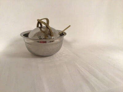 Stainless Steel Serving Bowl with Lid and Spoon 