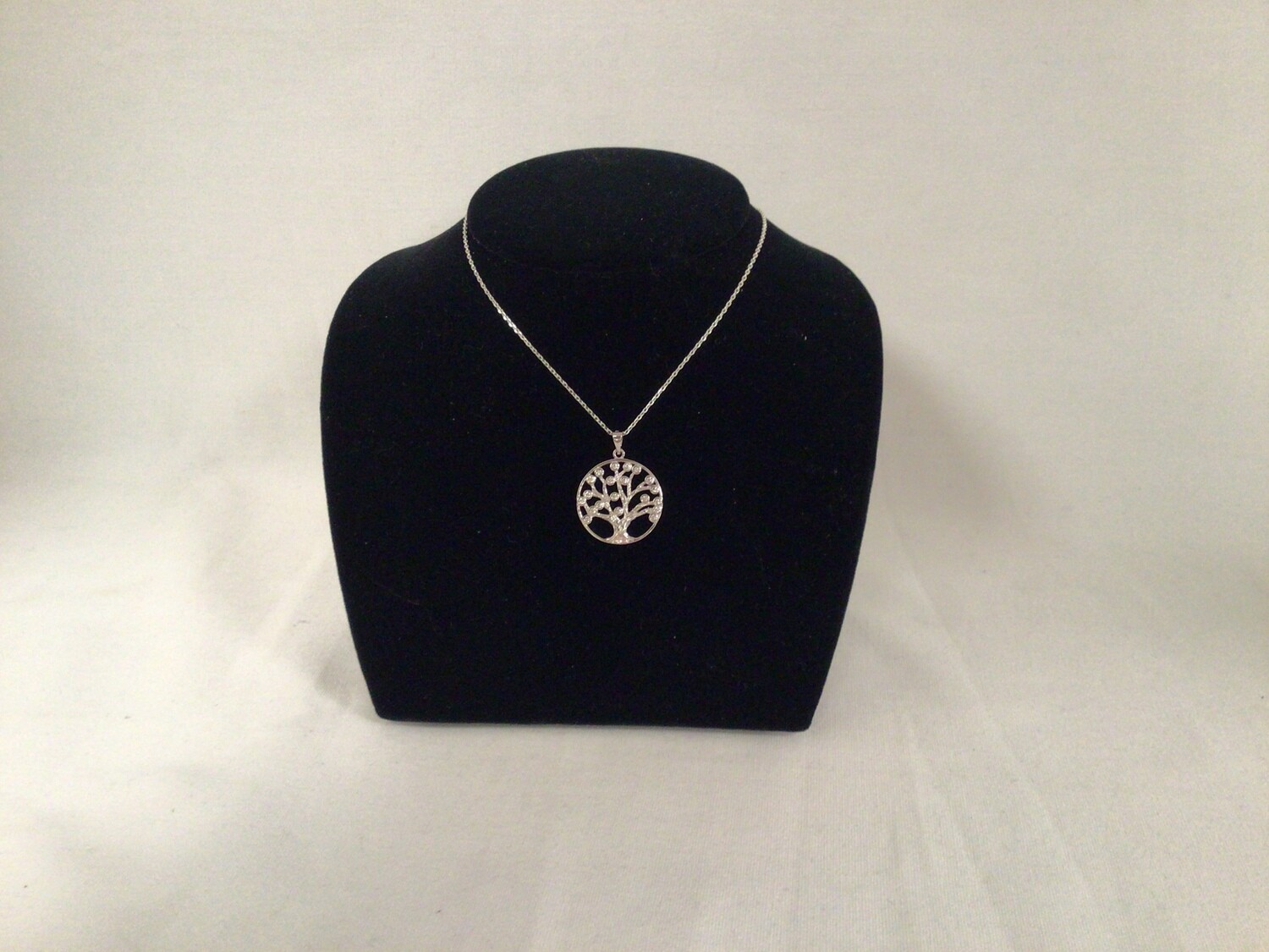 Silver Tree of Life Necklace with CZ Stones