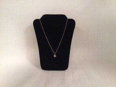 14 K Gold Tiny Heart Necklace with .01 Dia on Chain