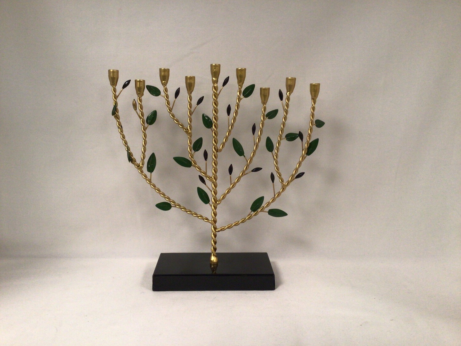 Handcrafted Metal Olive Tree Menorah
