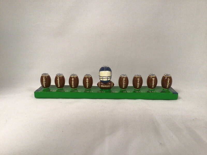 Hand-Painted Football Menorah