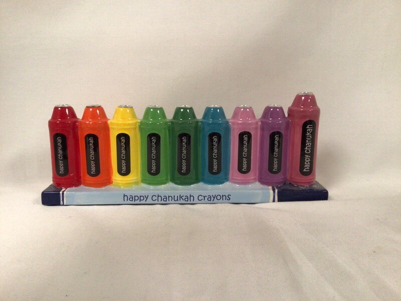 Hand-Painted Ceramic Crayons Menorah
