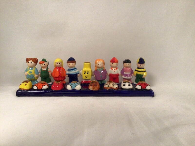 Hand-Painted Ceramic Friends Menorah