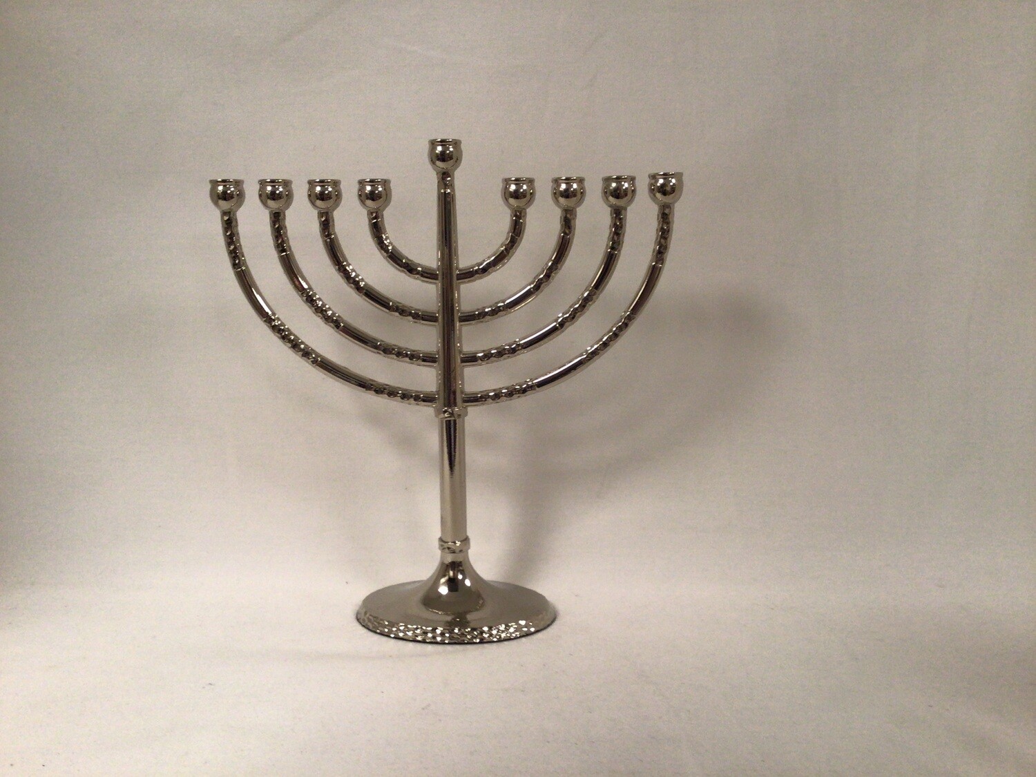 Elegant Classic Silvertone Menorah