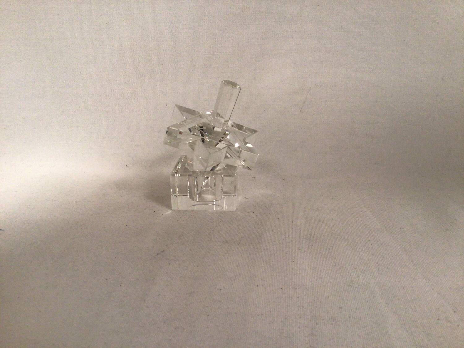 Star of David Clear Crystal Dreidel