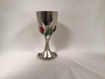 Silver Pomegranate Kiddush Cup and Tray