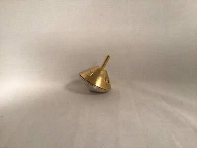 Two-Tone Hand-Crafter Pewter and 14K Gold Dreidel 