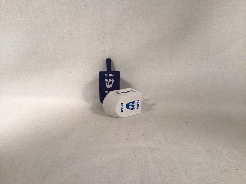 Blue &amp; White Large Wood Dreidel