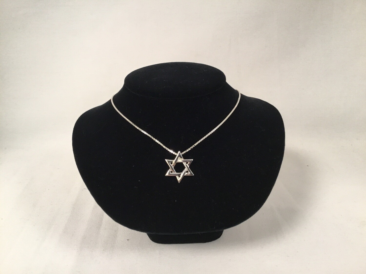 Stainless Steel Star of David Necklace on 20&quot; box chain