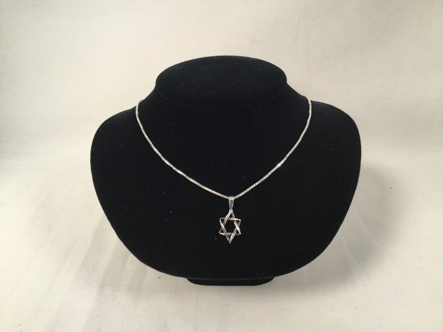 Sterling Interwoven Star of David Necklace on 18” BoxChain