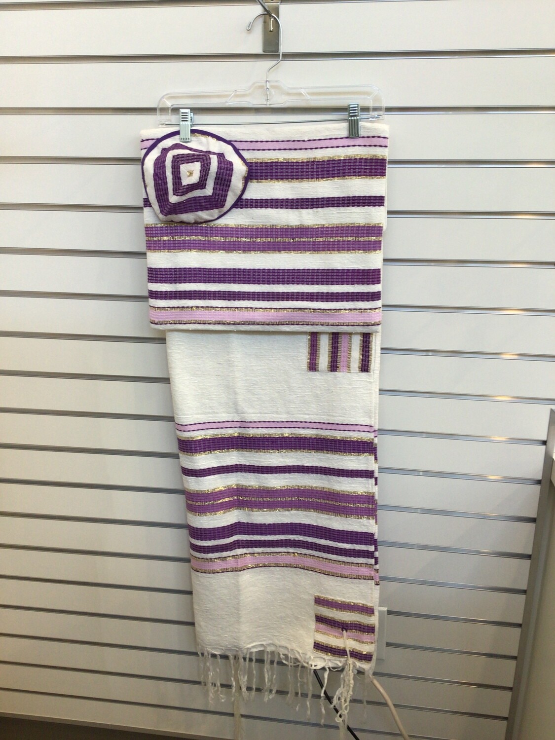 Purple Stripe Hand Woven Tallit Set