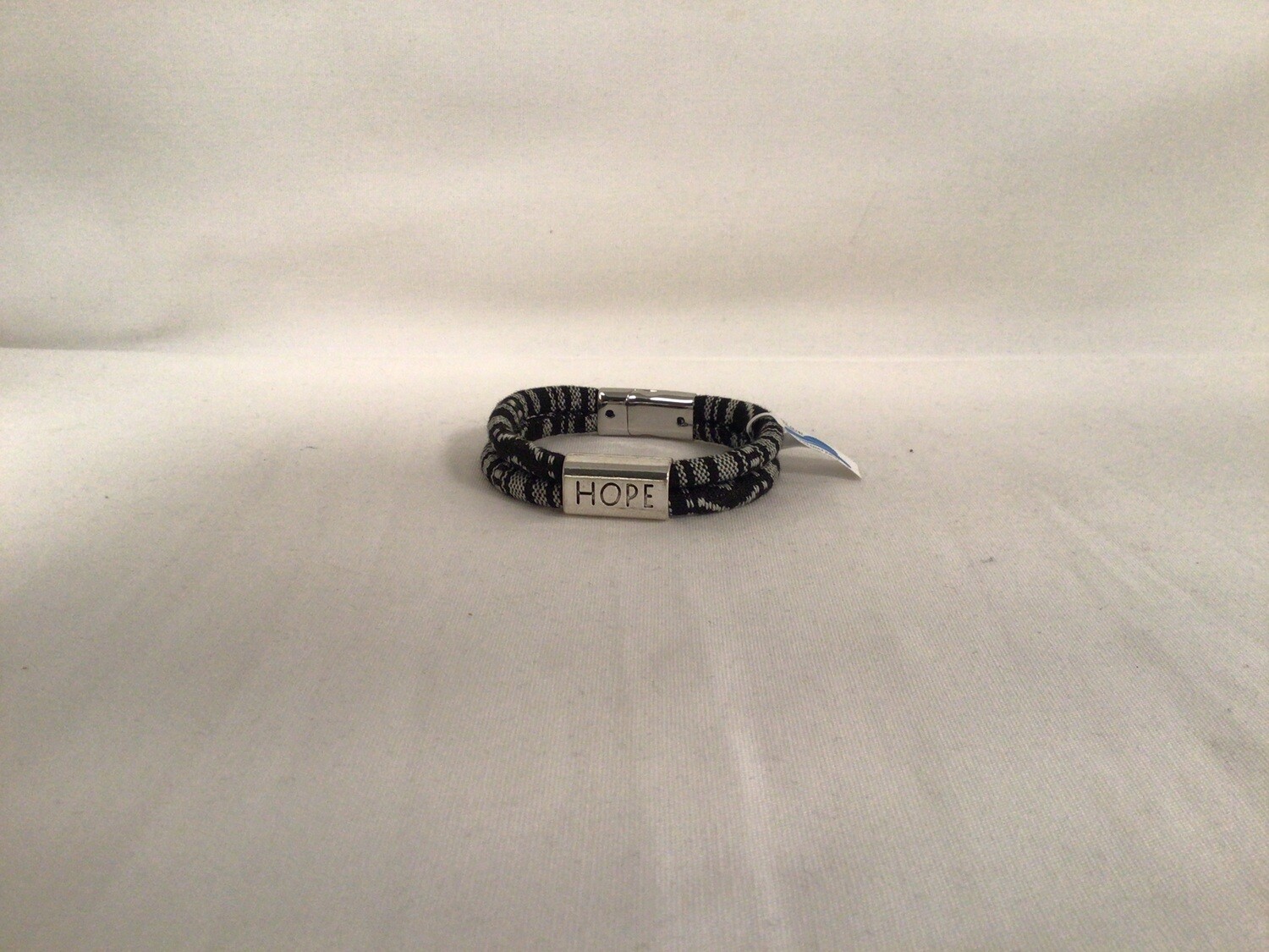 HOPE Affirmation Cotton Cord Bracelet, Black & White