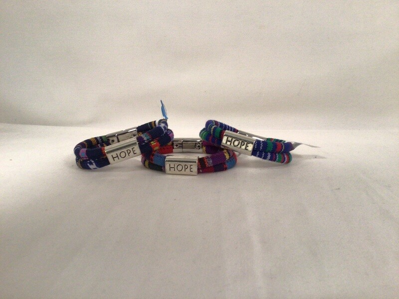 HOPE Affirmation Cotton Cord Bracelet , Multicolor