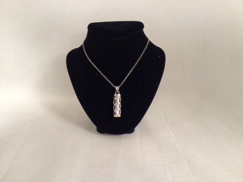 Sterling Silver Mezuzah with Shema Necklace