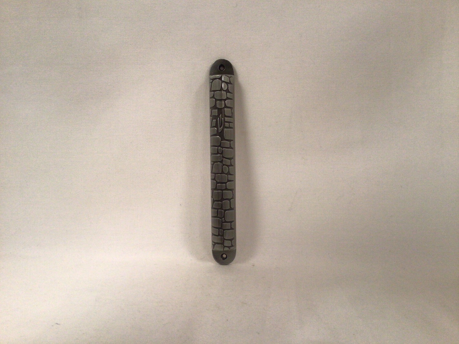 Pewter Metal Stone Wall Design Mezuzah