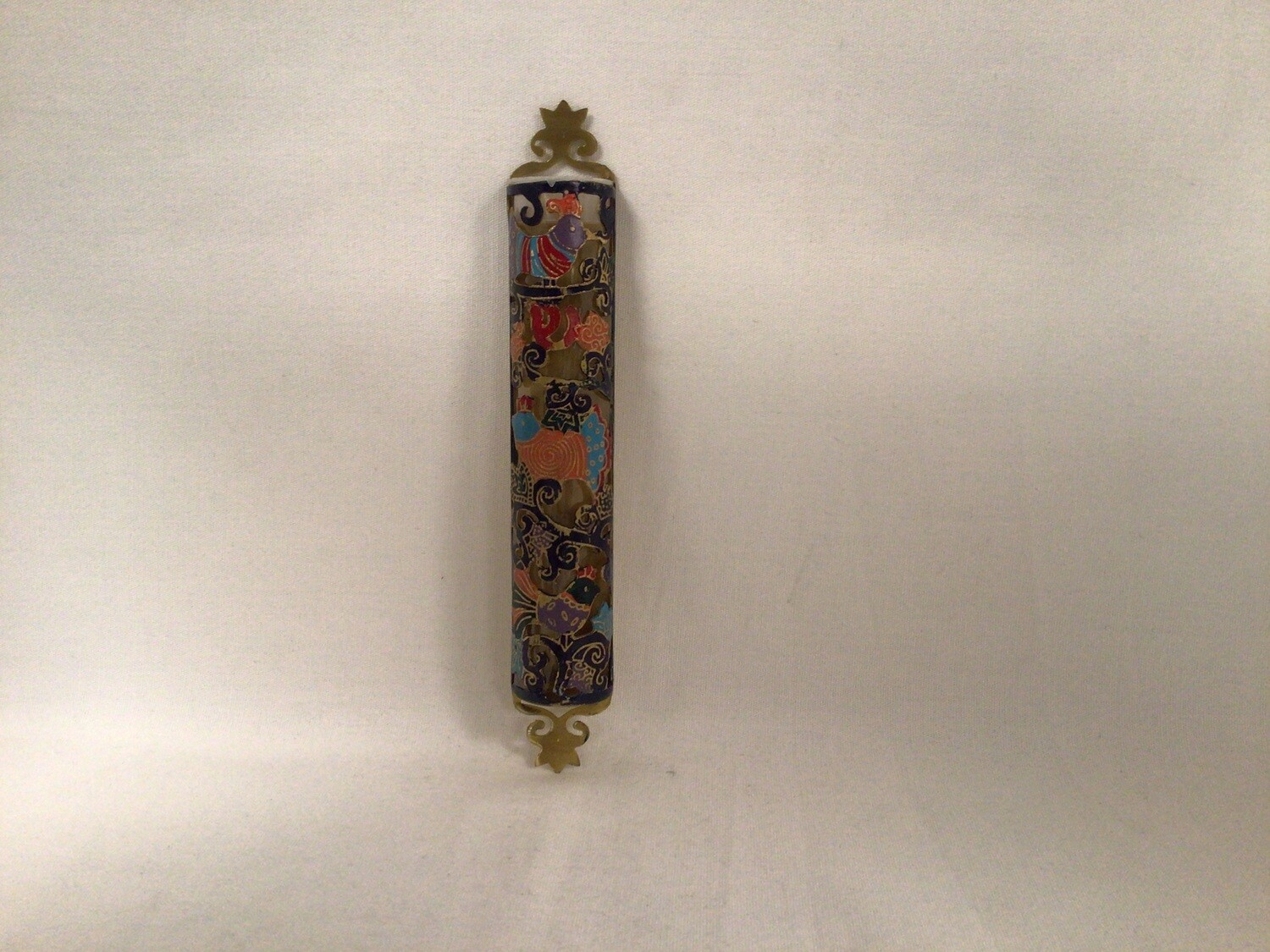 Laser Cut Mezuzah with Multicolor Birds