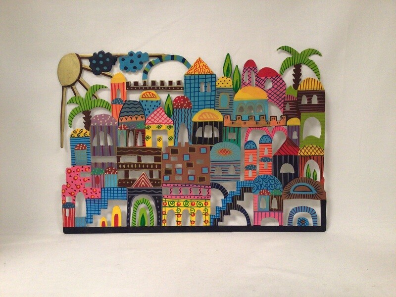 Hand Painted Metal Jerusalem Wall Hanging