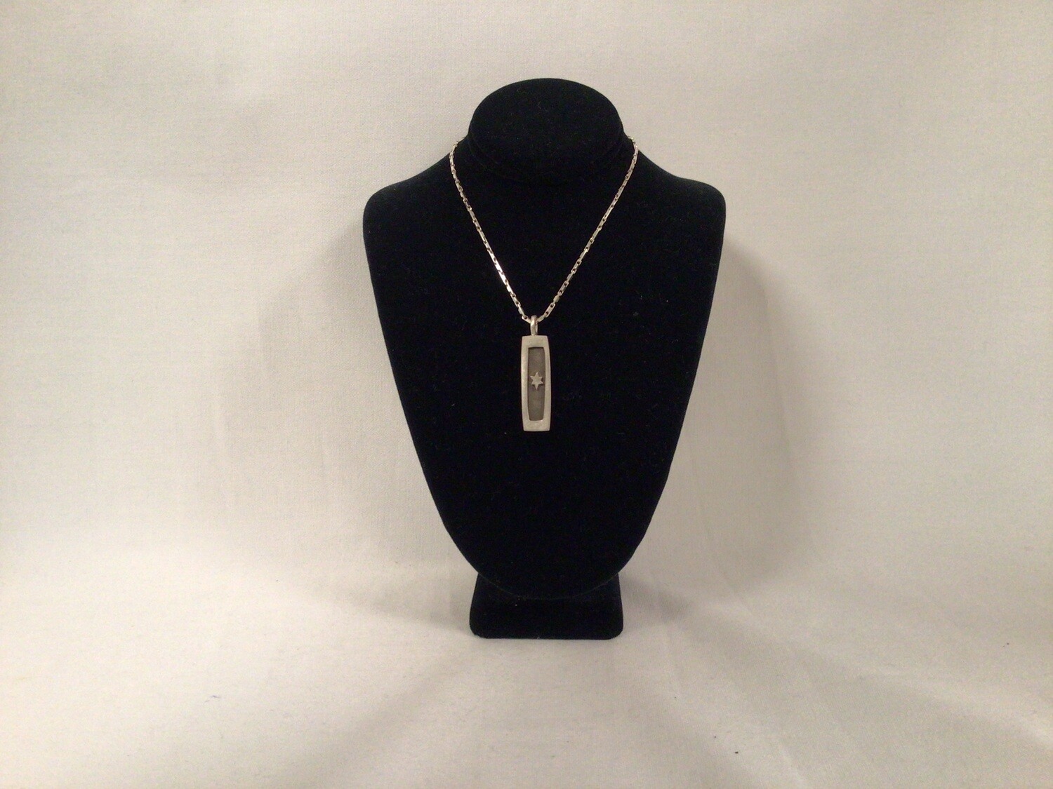 Shin/Star Mezuzah Necklace on 18&quot; Silver Chain 