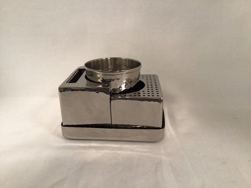 Nickel Hammered Havdalah Set