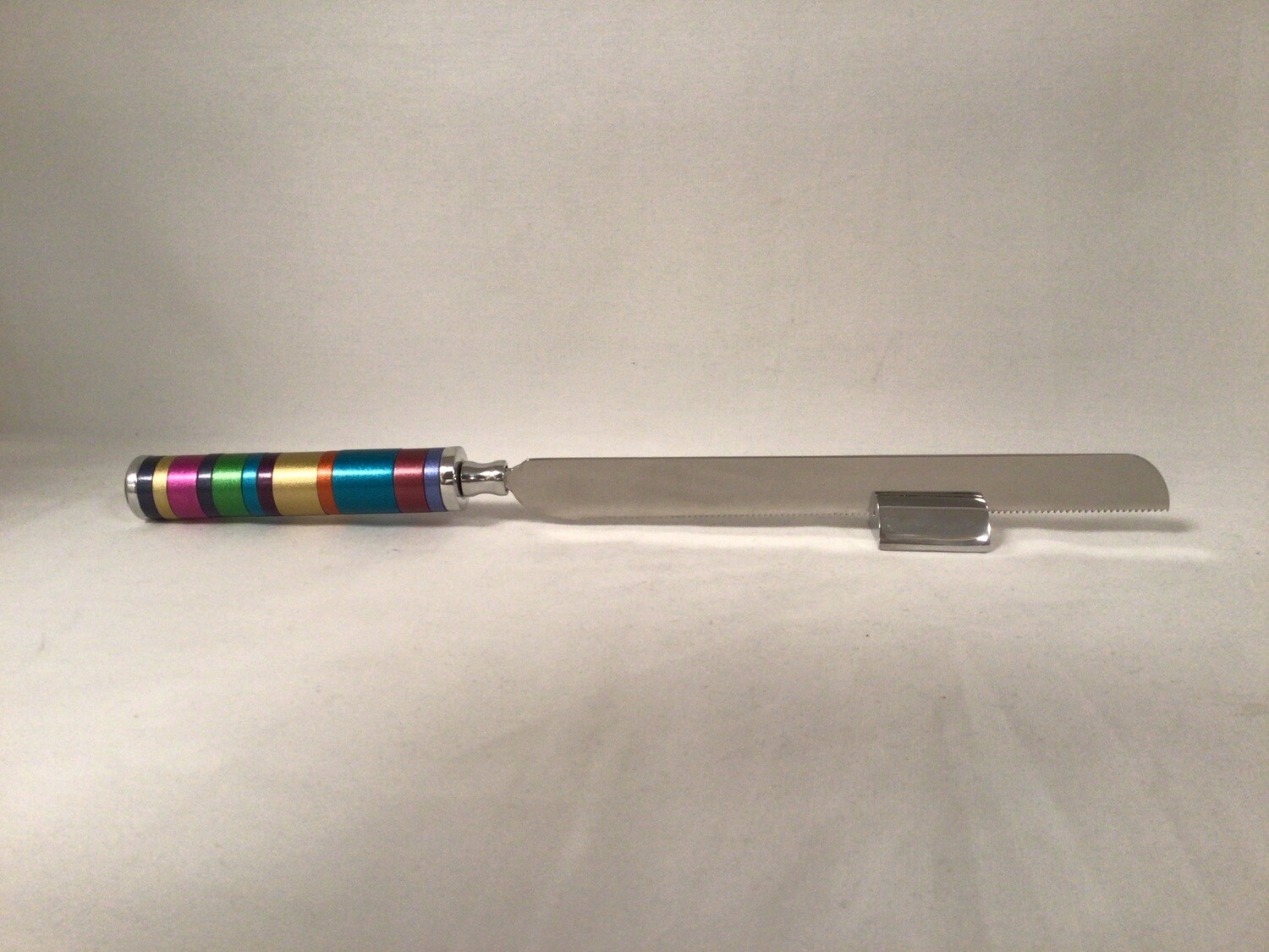 Knife with Multicolor Anodized Rings