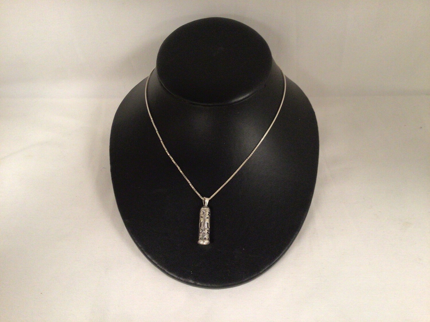 Sterling Silver &quot;Chai&quot; Mezuzah on 24&quot; Silver Chain