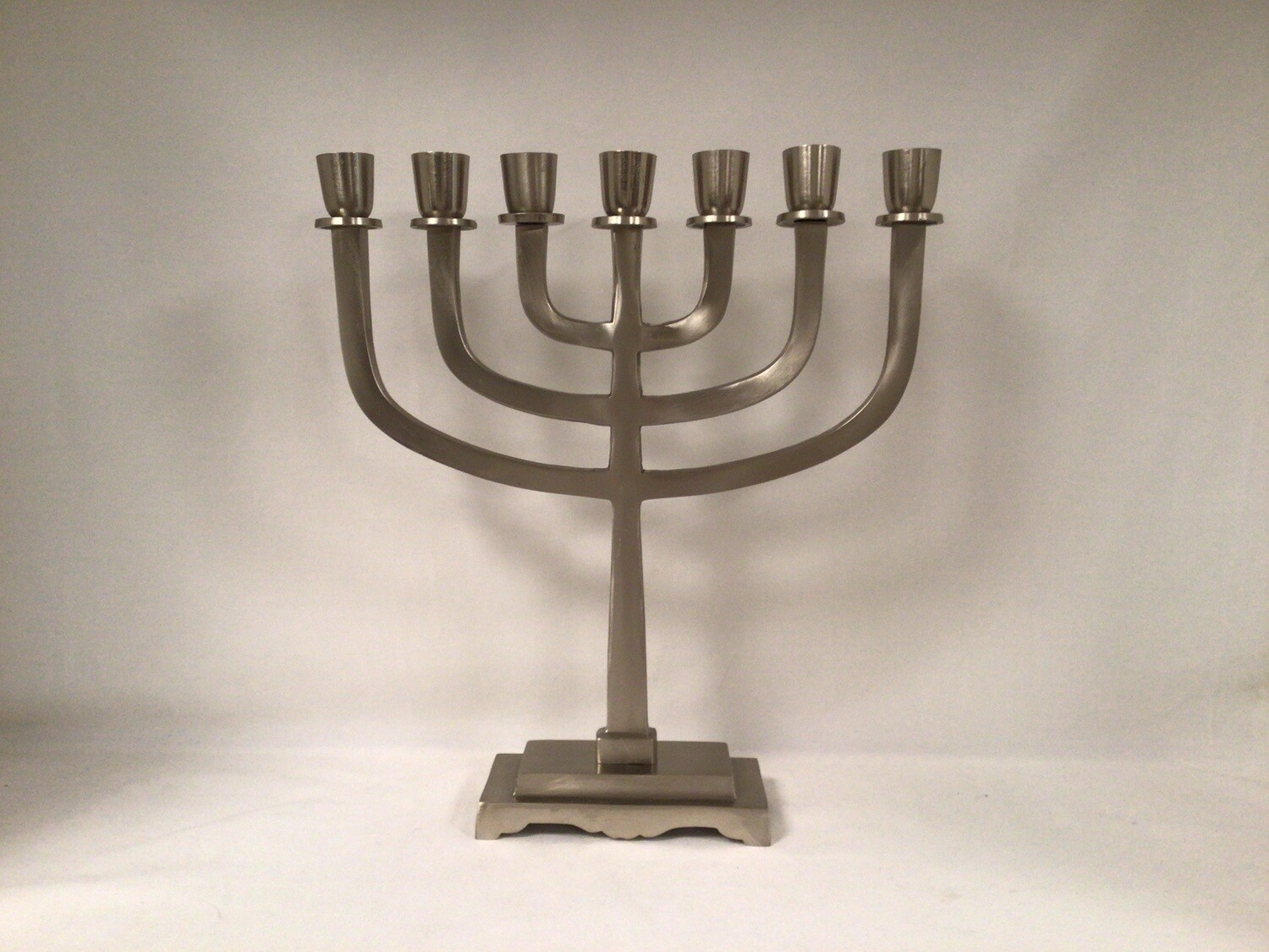 Small Traditional Aluminum 7 Branch Menorah 