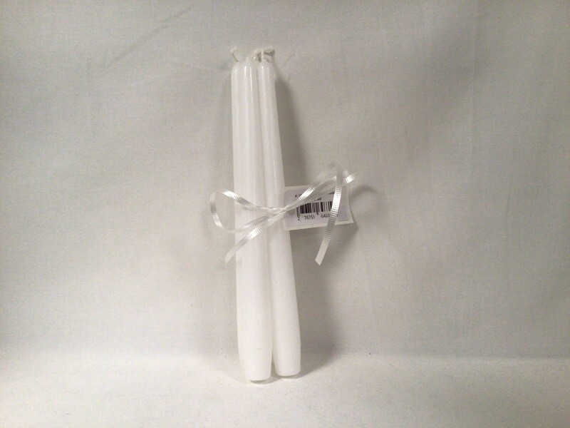 4- 10&quot; Pure White Shabbat Candles