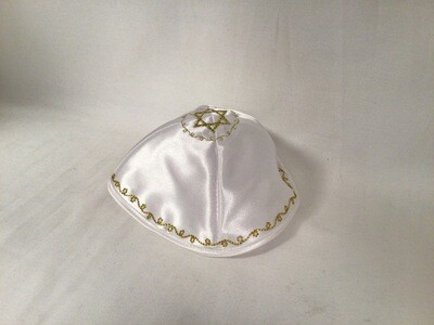White Satin with Gold Embroidery