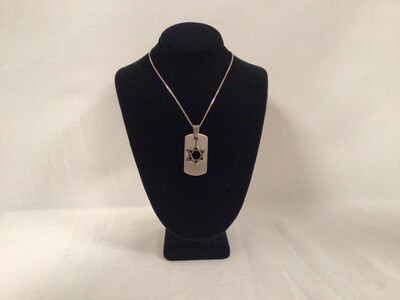 Stainless Star of David Dog Tag on 24” Sterling chain