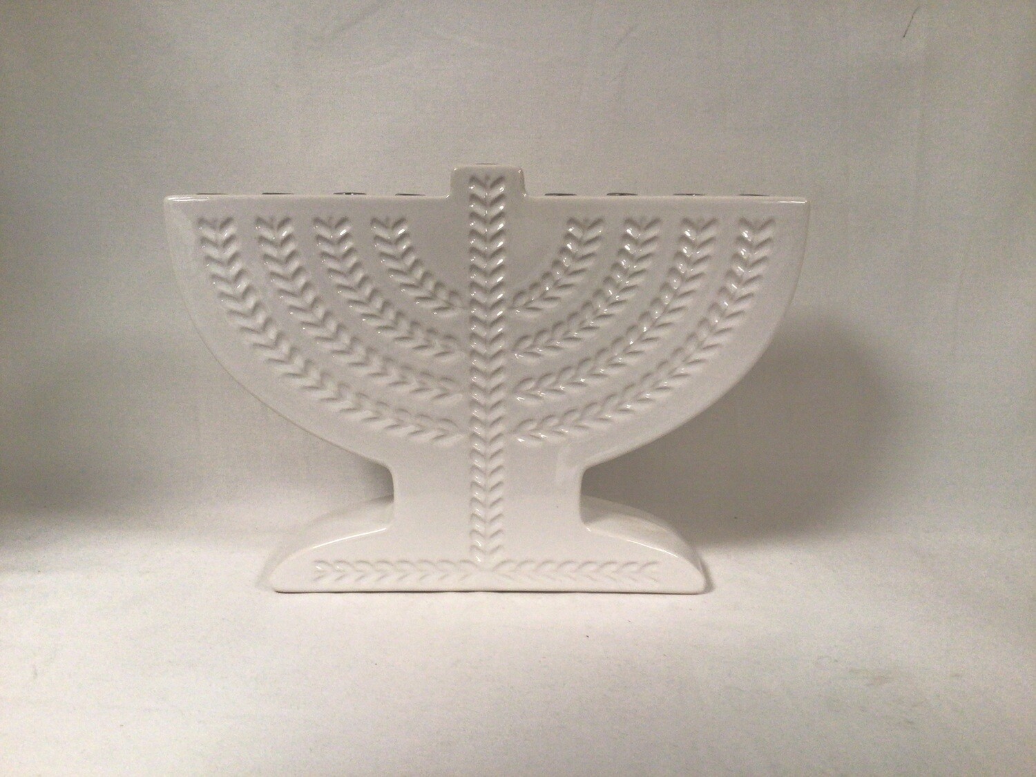 White Ceramic Menorah