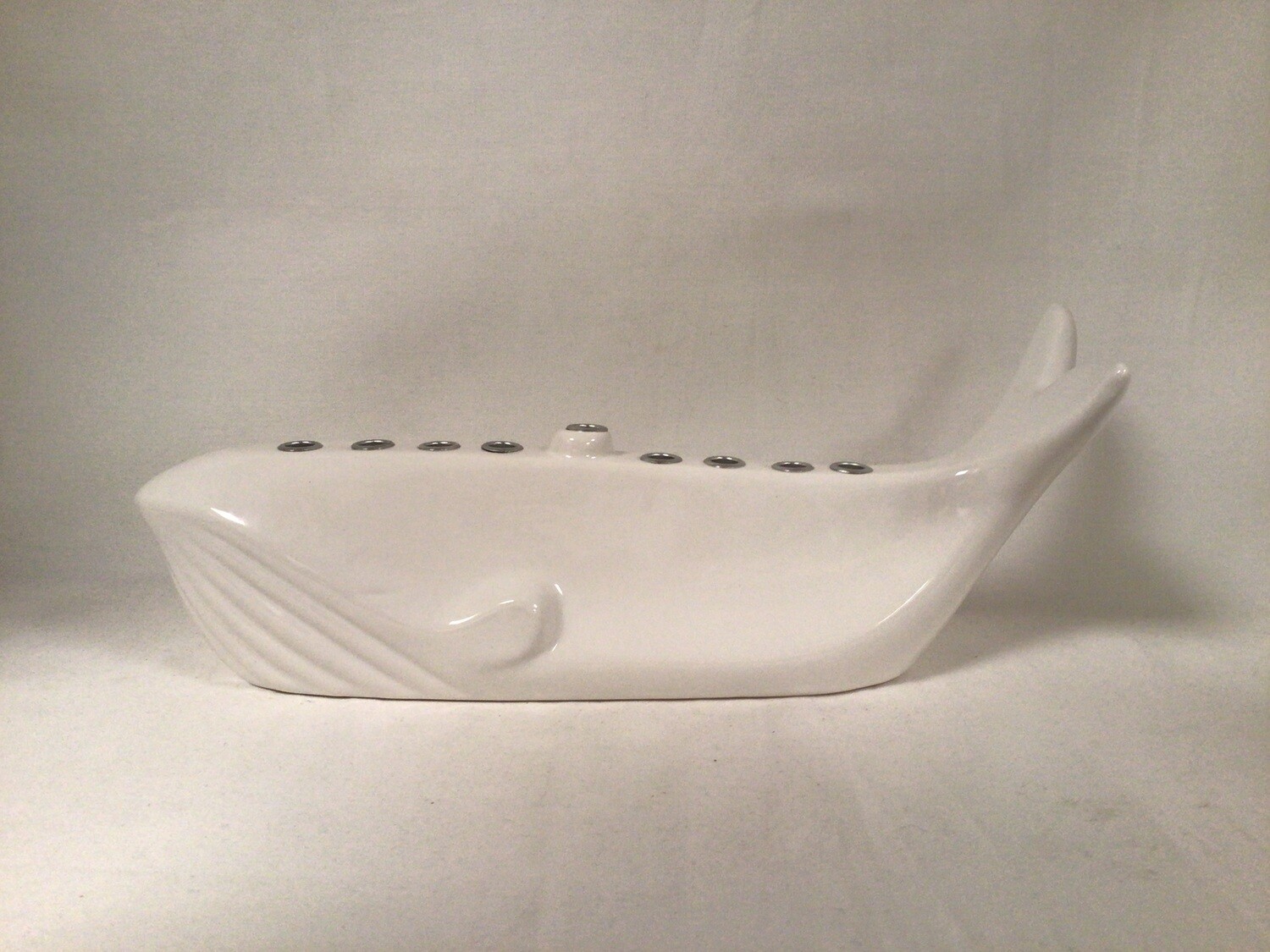 White Ceramic Whale Menorah