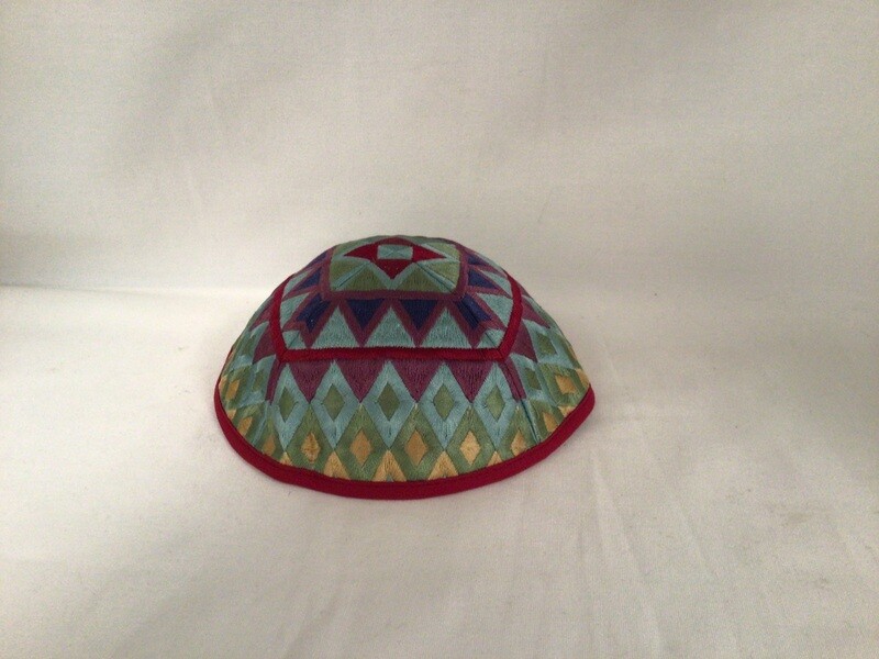 Embroidered Multicolor Geometric Kippah